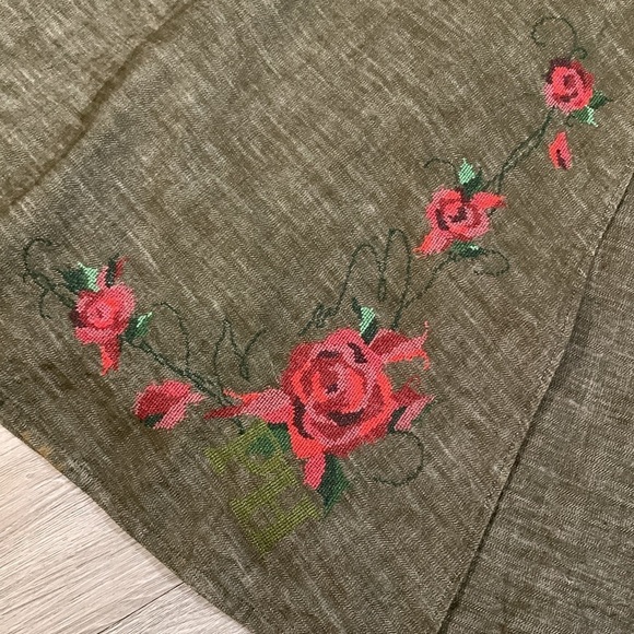 Pink House Japan Olive Wrap Floral Embroidered Maxi Skirt size L - Picture 10 of 15